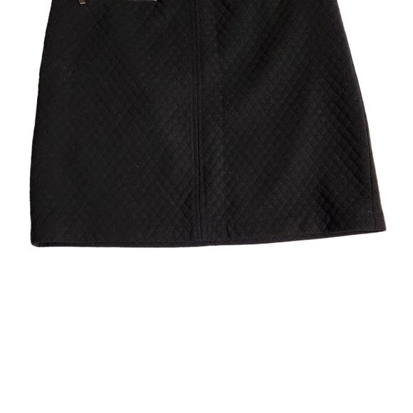Laundry by Shelli Segal Black Textured Quilted Mini Skirt Zipper Pockets Sz 2 - Picture 5 of 10